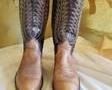 Texas All American Made Men's Cowboy Boots 8.5D

Style 551, two tone brown rounded toe. Shows wear on boots, are in good condition.