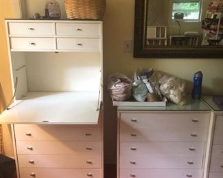 White Bedroom Desk & Chests of drawers