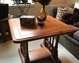 Solid wood end table