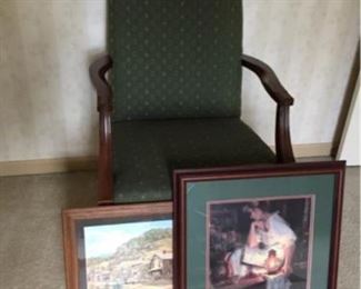 Vtg Arm Chair  Framed Art