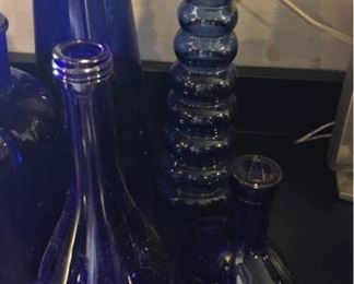 Vtg Blue Glass Assortment