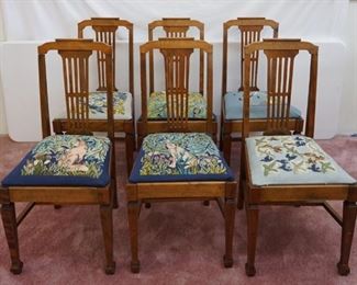 Dining Chairs w/Hand Made Needlepoint Upholstery