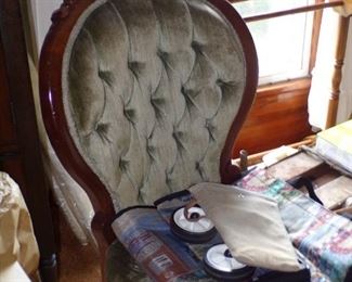 1950s French/Victorian tufted side chair $65.00