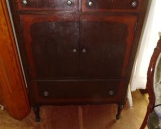 Part of the 1930s twin bedroom suite, consisting of this chest, dresser with mirror and the twin beds $295.00 set