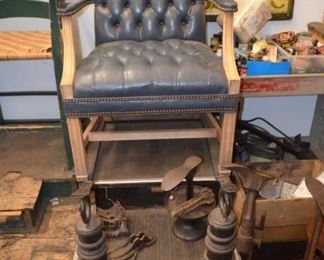 Vintage Shoe Shine Stand from DC hotel, circa 1940s-60s - $650