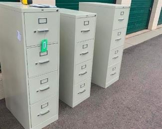 3 vertical HON file cabinets