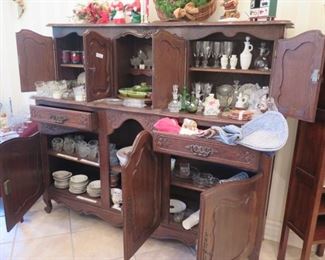 huge cupboard and china