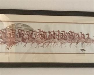 "Geese" by Orlin Helgoe. An Original drawn on Pellon from the Sangre de Cristo Arts Center.