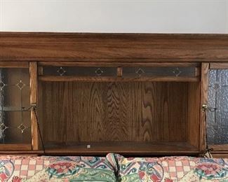 King Size headboard, 1 matching night stand. Sleep number king size bed.