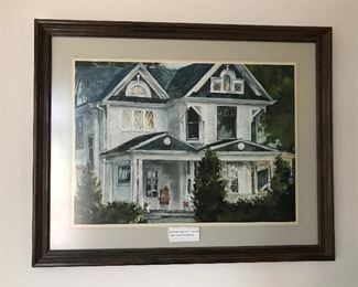 Original Water Color of the "Luft House" in Sterling, Colorado. R.L. Crouse artist 1979