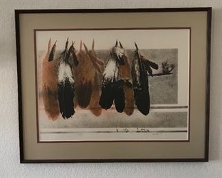 "The Indian Feathers" by Larry Fatler, Lithograph 22/150