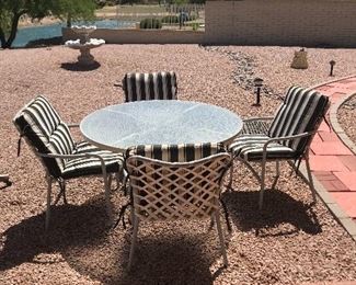 Outdoor table and 4 chairs.