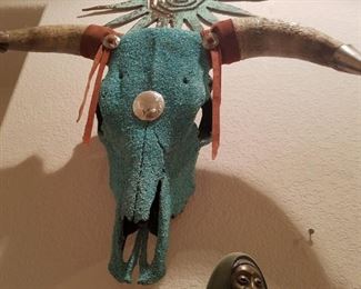 Navajo Turquoise Bull Skull