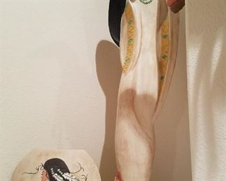 Navajo Hand Painted Vase and Statue