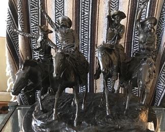 Frederic Remington Cast Bronze Statue "Coming through the Rye" 47/200. 30" T x 30" W x 27" deep. Very heavy plan to bring help to load!