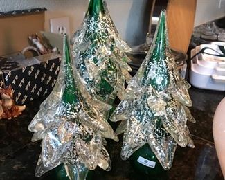 Murano Glass Christmas Trees ~ Made for Gumps