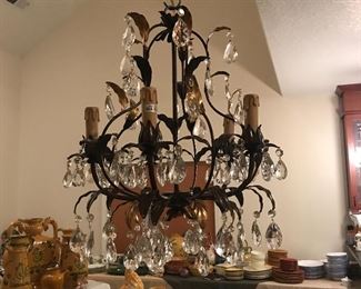 Italian crystal chandelier by Horchow