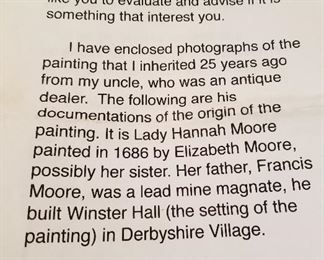 Painting by Elizabeth Moore 1686 information