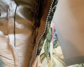 #7		Camel back sofa 82" yellow floral cushions	 $100.00 
