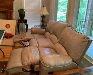 #20		Taupe double recliner Leather sofa (2)   $500 each
