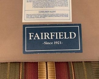 #25		Green/Burgancy/Cream Fairfield Wingback Chair w/nailhead trim  w/ball & claw Feet	 $175.00 
