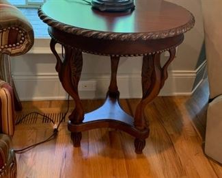 #27		Round Swan Neck End Table 23x27	 $175.00 
