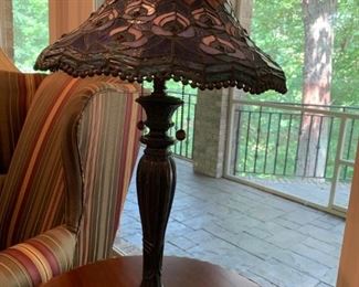 #28		Tiffany -style lamp (as is small panel out)	 $75.00 

