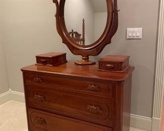 #41		Davis Cabinet Company - Lillian Russell Dresser w/ Mirror  48x21.5x41  Mirror 34x40	 $350.00 
