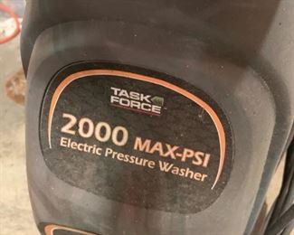 #72		Electric TaskForce 2000PSI pressure Washer	 $60.00 
