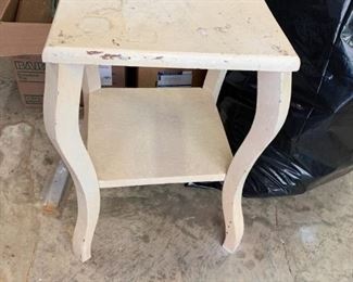 #88		Cream Painted Square Table w/4 curved Legs   16x25	 $30.00 
