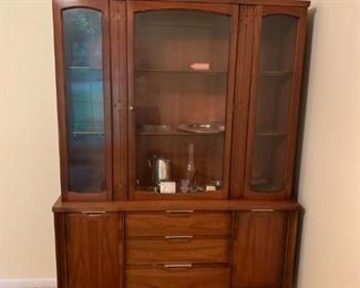 #3		Mid-Century China Cabinet w/3 drawers & 3 doors   49x15.5x67.5 (1 pc) as is	 $175.00 
