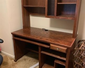 #15 Oak Desk w/pull-out keyboard and hutch w/cd tower 49.5x24x63 (2 pcs) $100.00