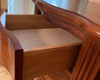 #19 Oak Antique Design Dresser w/8 drawers & 1 door w/mirror 55x19x32-52 Mirror 31x11x45 $225.00