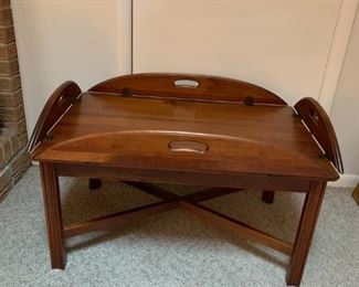 #27 Wood Butlers Tray Coffee table - faux 33.5x21x17 $75.00