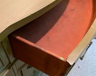 #30 Green Painted Cabinet w/6 drawer & 2 doors 48x19.5x35 $175