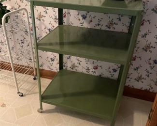 #34 Green Metal cart 20x15x30 $25.00