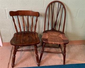 #49 Arch Back Rushing Seat Dining Chair $25.00
#50 As Is - Spindle Back chair $15.00