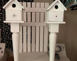 #94 white bird house shelf $30.00