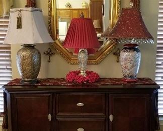 Lane Sideboard Octagonal Gold edge Mirror 28"wide 40"long 1"Deep