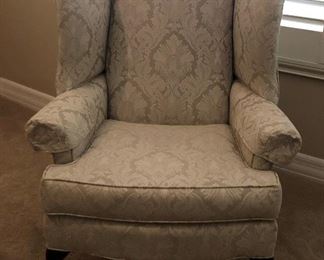 2 Wingback Queen Anne Chairs