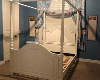 Girls Bedroom Suite: Canopy Bed, Nightstand, Armoire
