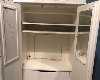 Girls Bedroom Suite: Canopy Bed, Nightstand, Armoire