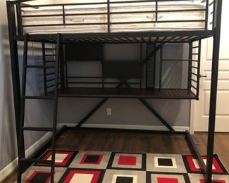 Bunk Bed/Desk, Area Rug 