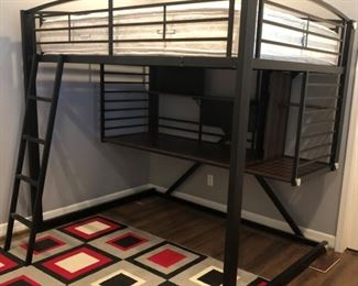 Bunk Bed/Desk, Area Rug 