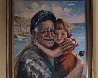 Art Sailor Hugging Child