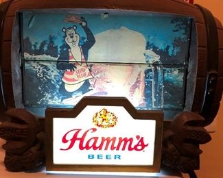 Vintage Lighted Hamm's Beer Sign with Rotating Images