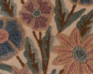 Vintage Drexel Heritage Queen Anne Chair Embroidered Upholstery