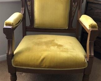 Vintage Green Velveteen Chair