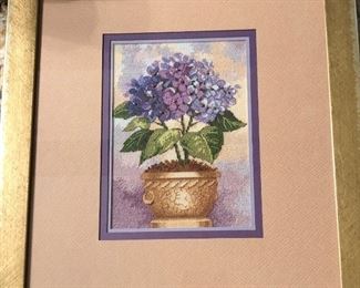 Purple Hydrangea Cross Stictch