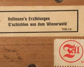 Music Box Hoffmann's Erzahlungen G'schichten aus dem Wienerwald (Tales from the Vienna Woods) 